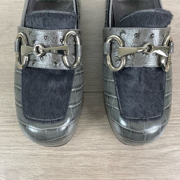 Jeffrey Campbell Black Croc Student Platform Horsebit Loafer Sz.8 - Picture 3 of 12